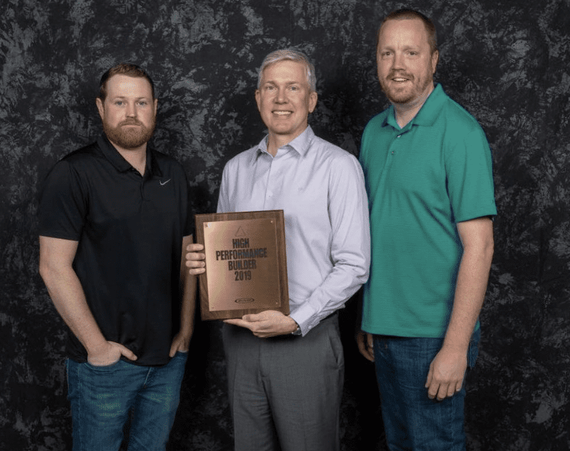 Chad Anderson and Kurt Krasick accepting fourth consecutive Butler High Performance Builder Award.